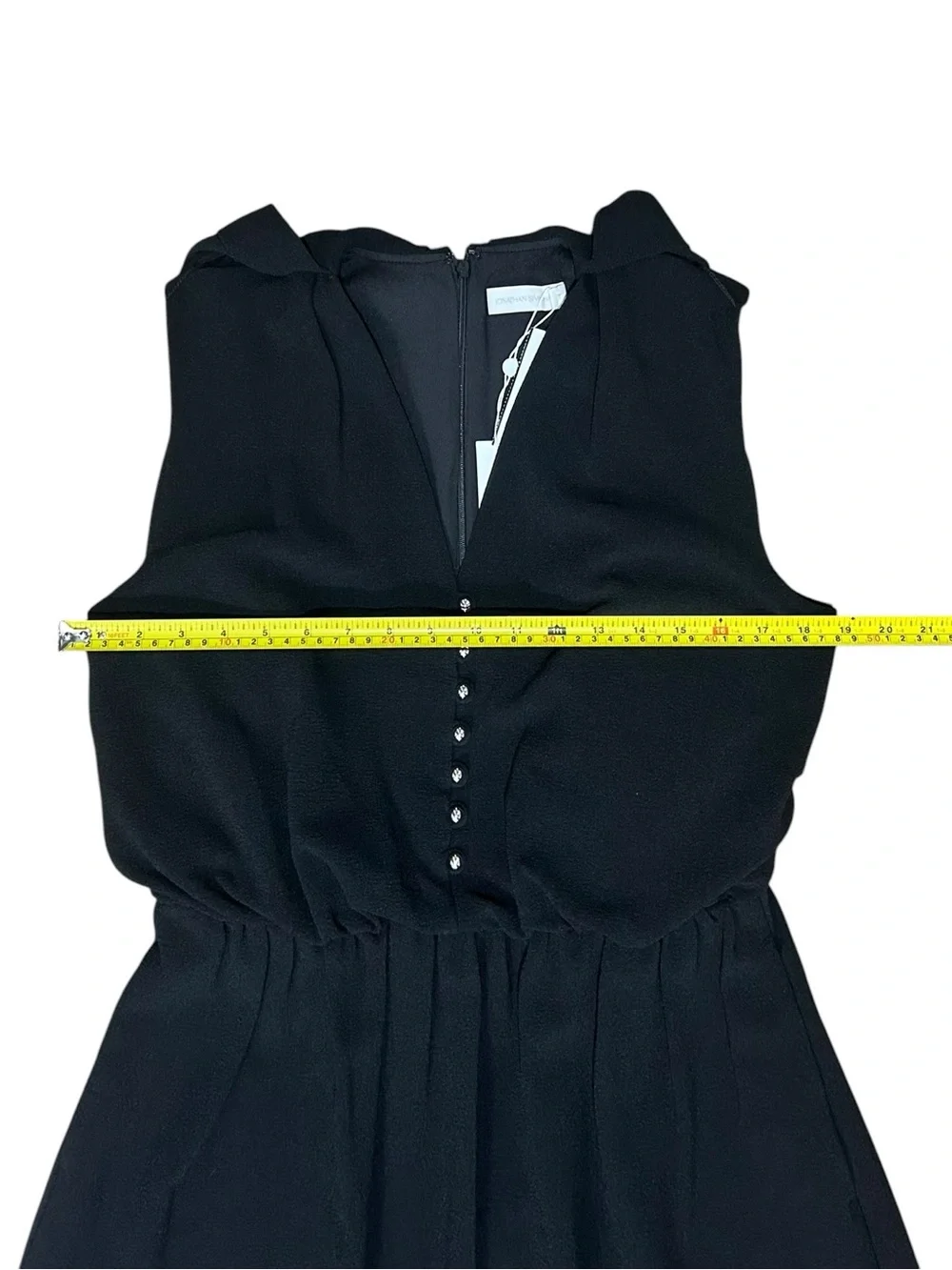 Jonathan Simkhai Sz 8 Dress Maxi Midi Black Jodie V-neck Cape Luxury Designer。 - Picture 8 of 10